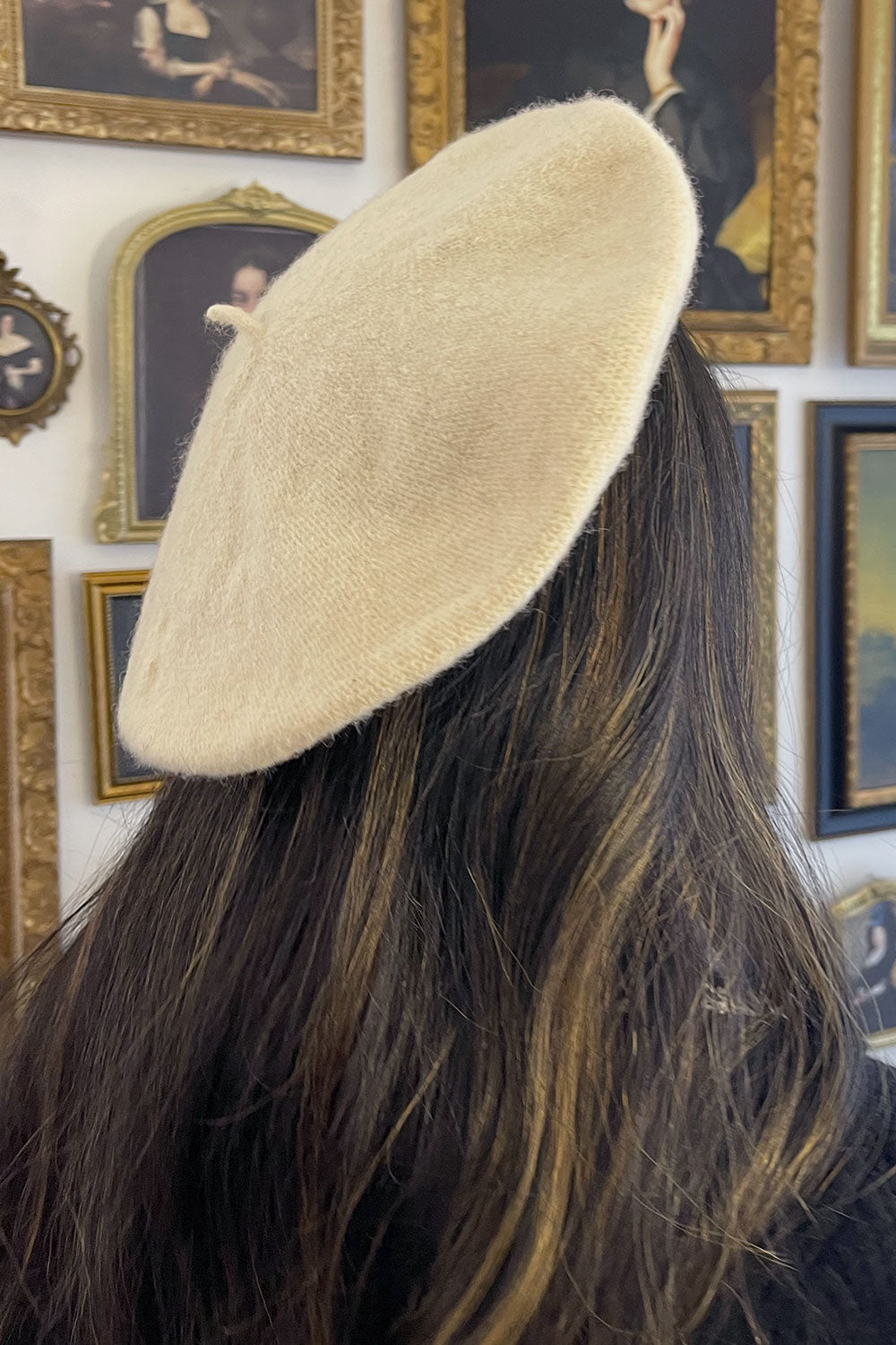 WOOL BLEND BASIC BERET - CREAM