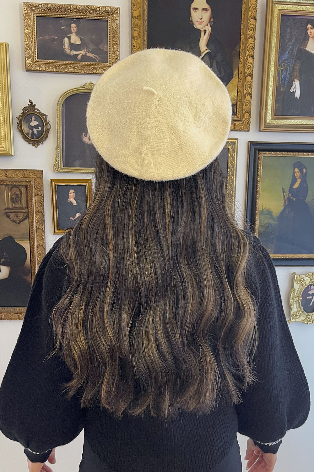 WOOL BLEND BASIC BERET - CREAM