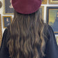 WOOL BLEND BASIC BERET - PLUM