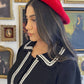 WOOL BLEND BASIC BERET - RED