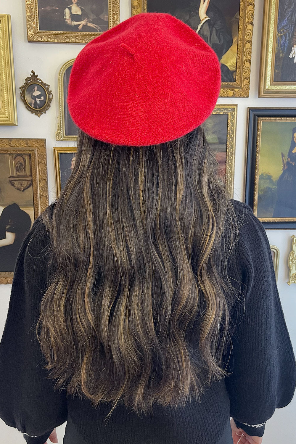 WOOL BLEND BASIC BERET - RED