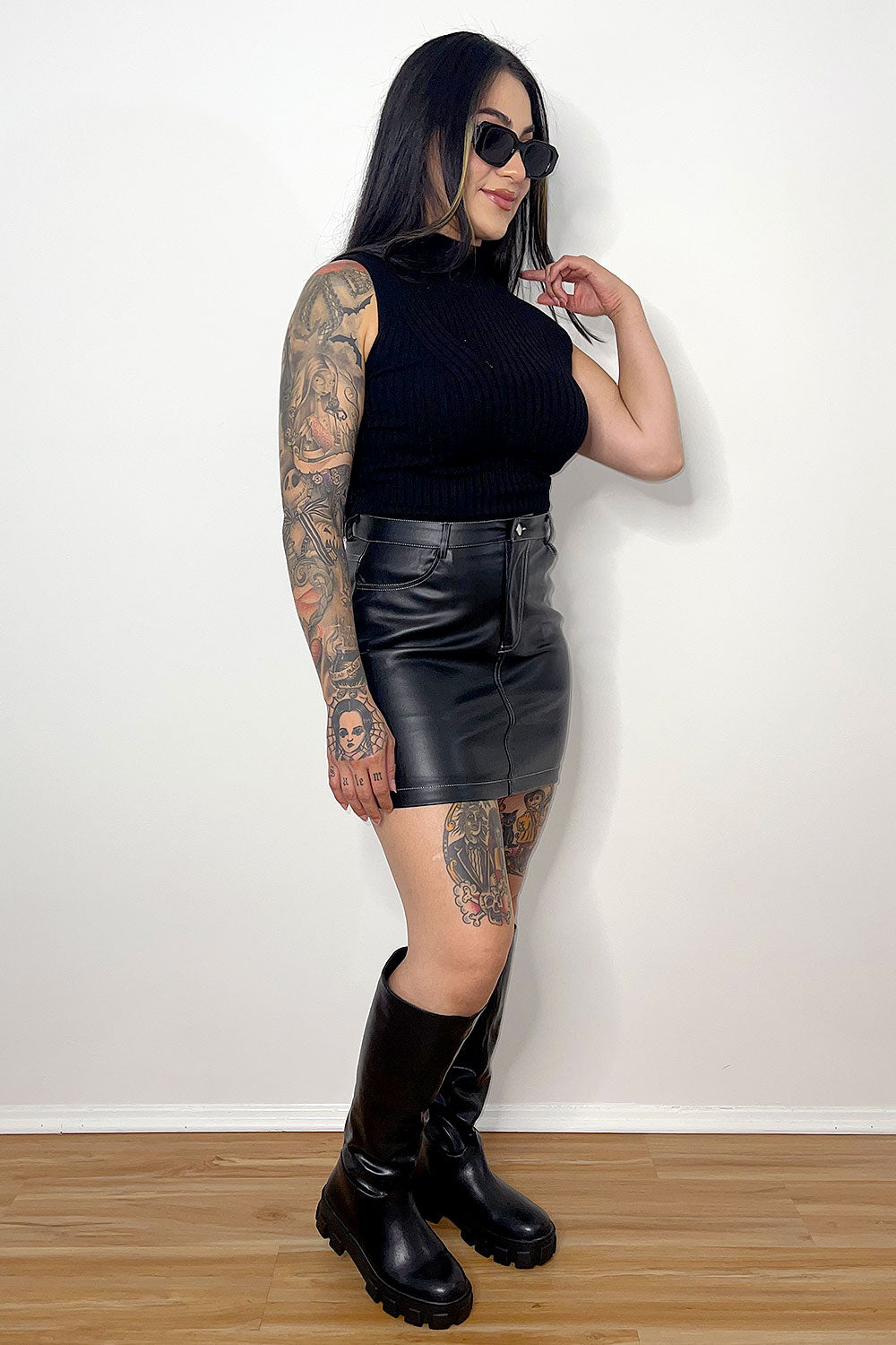 OLIVIA LEATHER MINI SKIRT