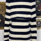 CATHERINE OFF SHOULDER STRIPED SWEATER