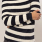 CATHERINE OFF SHOULDER STRIPED SWEATER