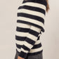 CATHERINE OFF SHOULDER STRIPED SWEATER