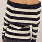 CATHERINE OFF SHOULDER STRIPED SWEATER