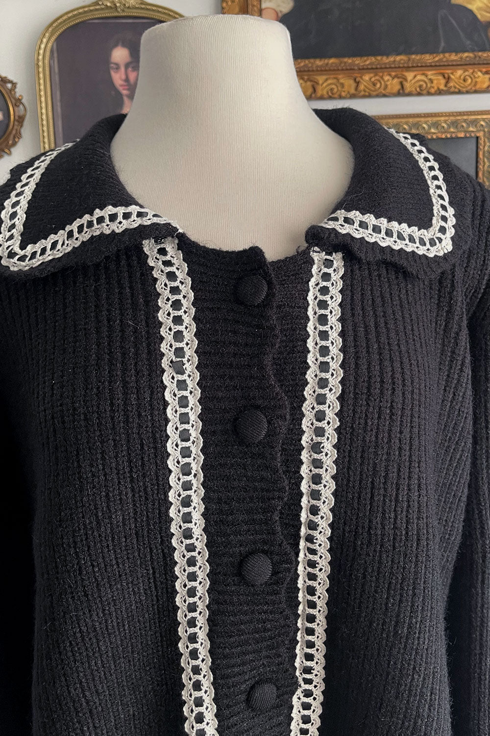 HEATHER CONTRAST STITCH CARDIGAN SWEATER