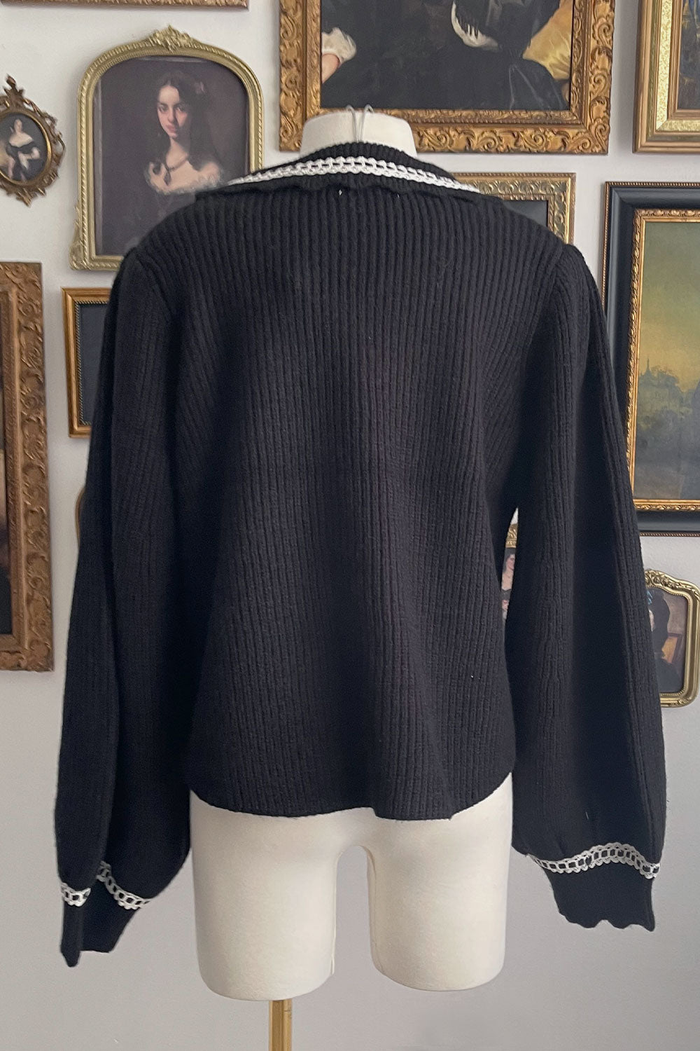 HEATHER CONTRAST STITCH CARDIGAN SWEATER