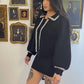 HEATHER CONTRAST STITCH CARDIGAN SWEATER