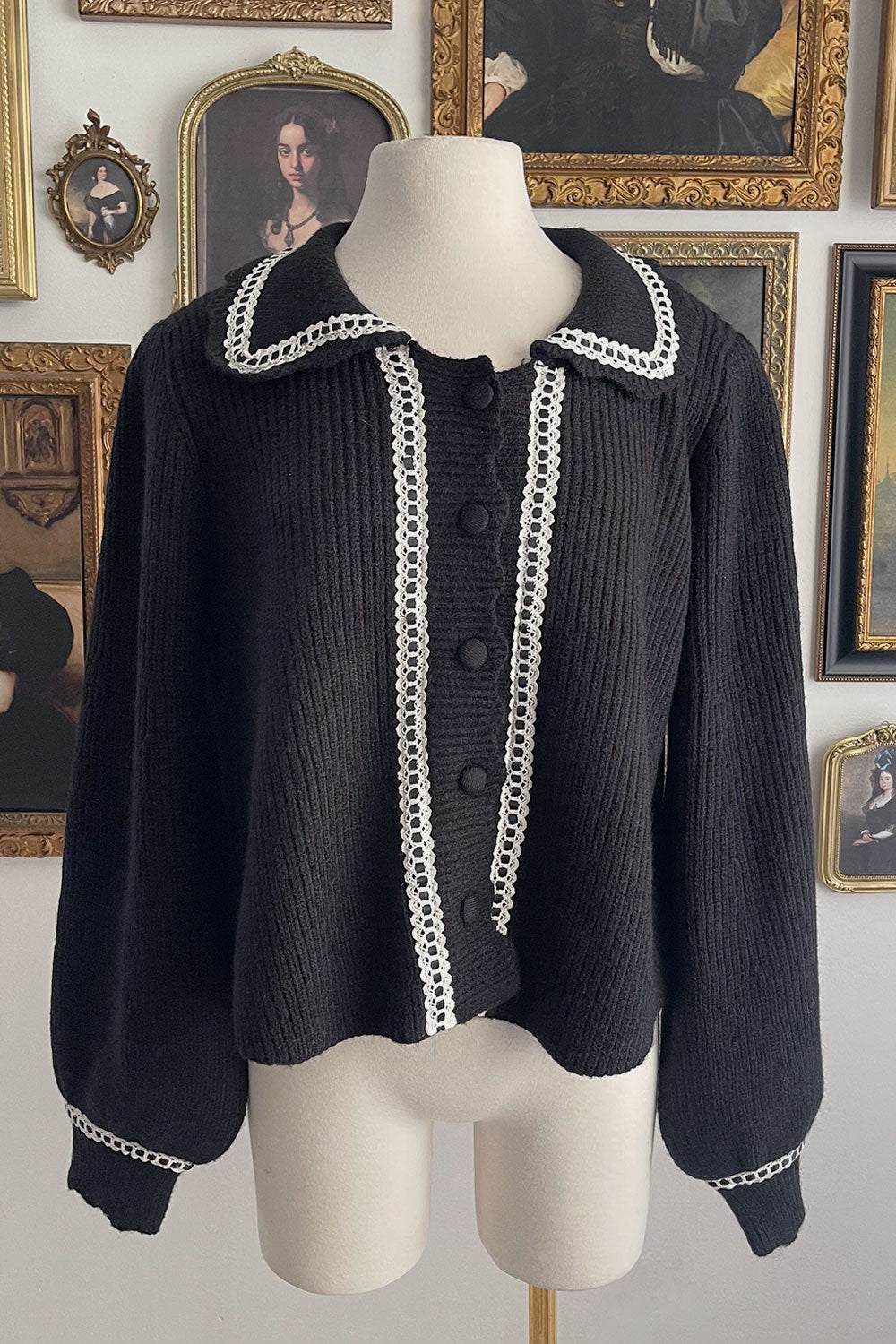 HEATHER CONTRAST STITCH CARDIGAN SWEATER