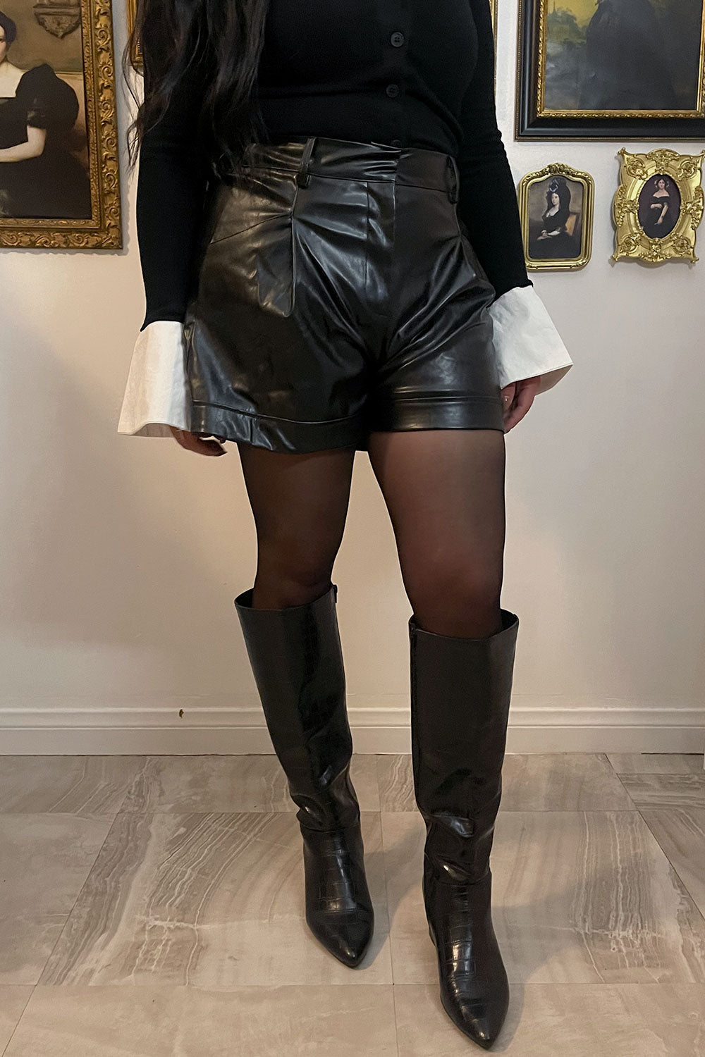 JENNY FAUX LEATHER SHORTS