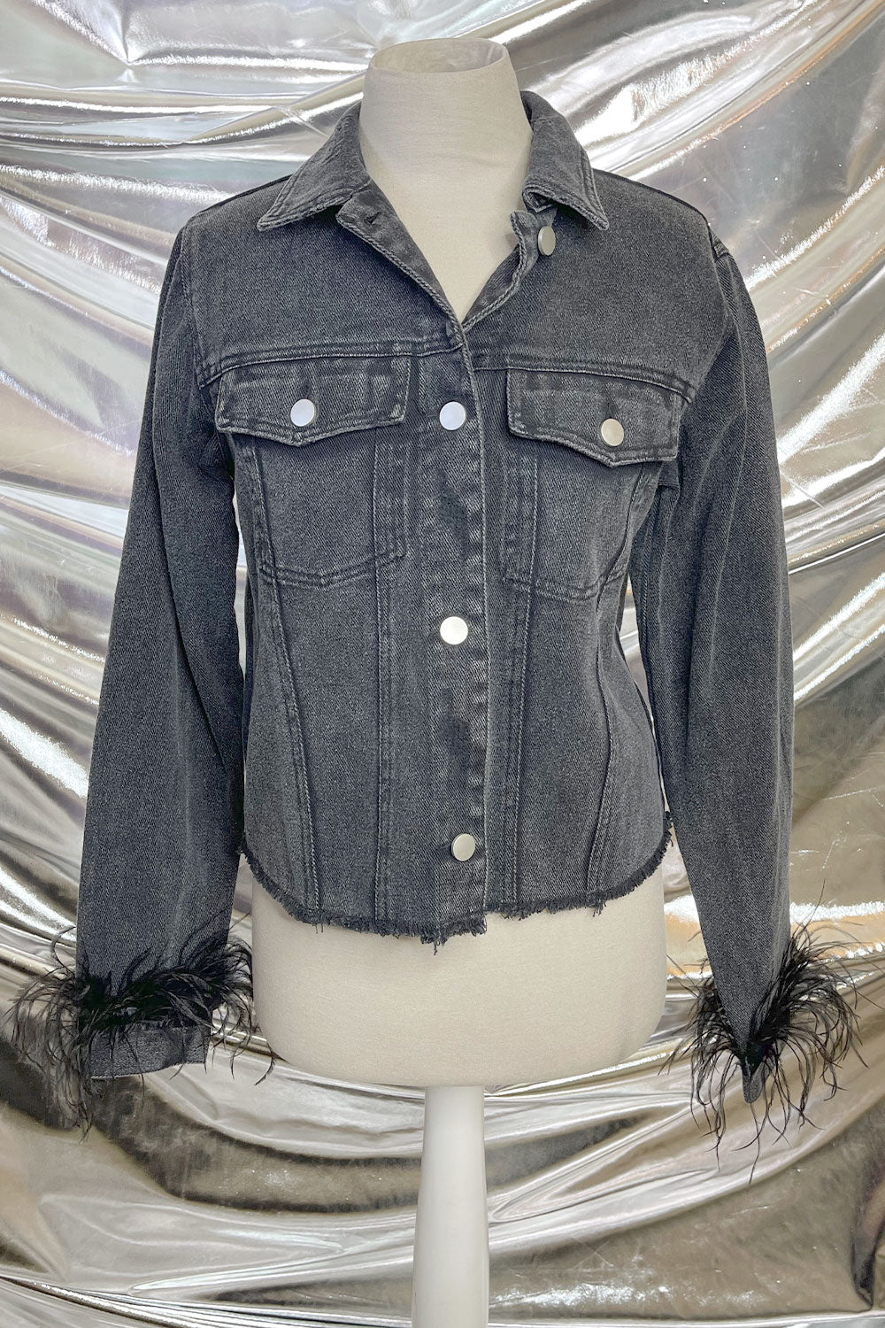 JOHANNA ORTIZ Feather-embellished denim jacket | Embellished denim jacket,  Embellished denim, Embellished jeans
